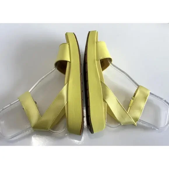 UGG Lennox Women's 9 Yellow Patent Leather Open Toe Ankle Strap Platform Sandals - Picture 6 of 16